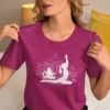 GAT003 Yoga gatto donna Gatto Yoga Mandala Donna con Simbolo Om – Design Spirituale Relax