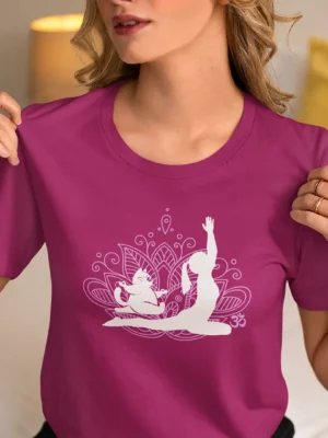 Gatto Yoga Mandala Donna con Simbolo Om – Design Spirituale Relax
