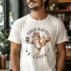 ideamaglietta yoga gatto caffè